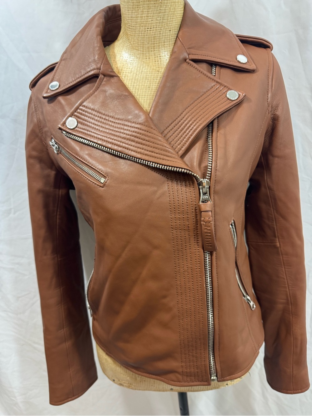 Derek Lam IO Crosby Women’s Brown Leather Moto Jacket M